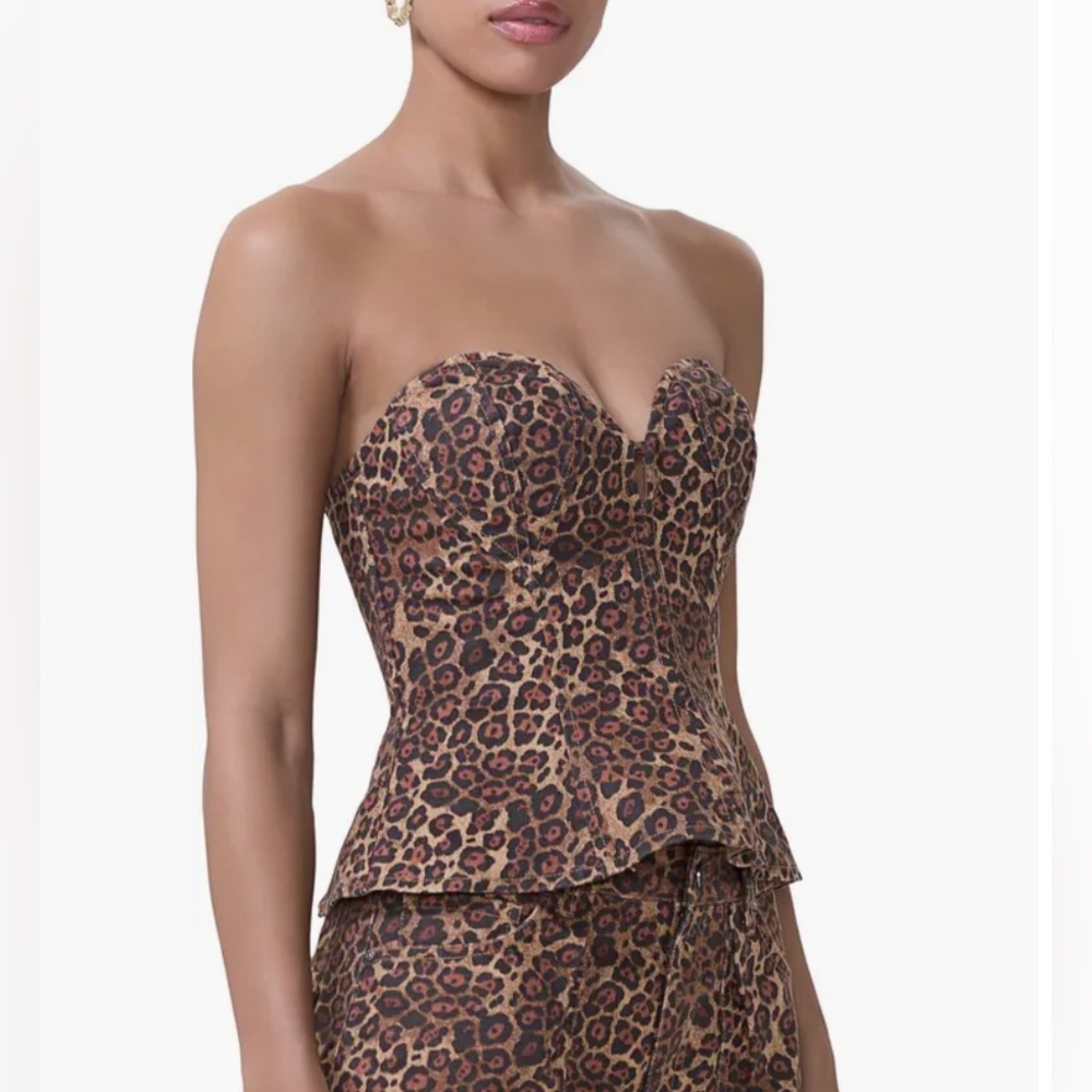 AFRM Leopard Print Bustier corset top